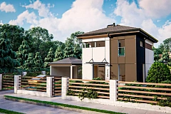 Современный проект дома с 3 спальнями