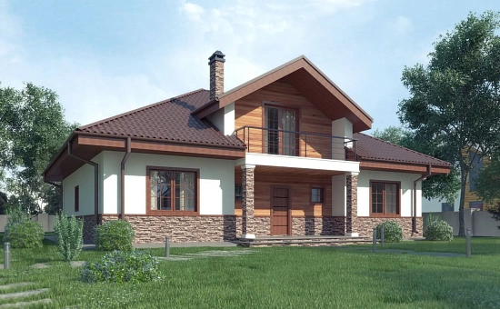 Комфортный дом с открытой мансардой в традиционном стиле (версия проекта Z10)