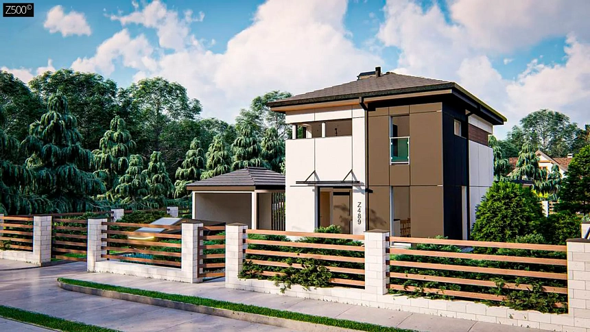 Современный проект дома с 3 спальнями