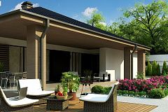 Компактный одноэтажный дом стильного дизайна