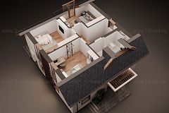 Мансардный дом с 3мя спальнями