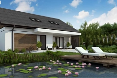 Комфортный просторный дом с одноуровневой планировкой.