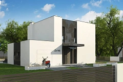 Проект современного односемейного дома с гаражом на одну машину.