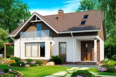 Уютный мансардный дом Z128 с плитами перекрытия