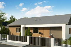 Вариант одноэтажного дома Z387k с&nbsp;&nbsp;облицовкой кирпичом и измененной планировкой