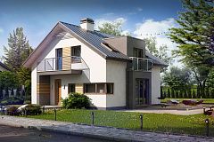 Дом традиционной формы с современными элементами в архитектуре. Уютный и функциональный интерьер.