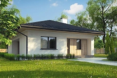 Дом для узкого участка с 4-х скатной крышей