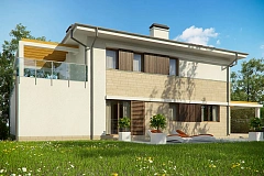 Проект двухэтажного дома Zx63 B + адаптированный под строительство в сейсмических районах