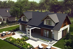 Практичный двухквартирный дом с общими входом и техническим помещением.