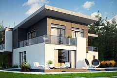 Просторный современный дом с плоской кровлей