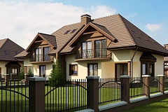 Проект домов близнецов, дополнительным помещением на чердаке, с эл. котлом