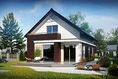 Функциональный аккуратный дом с мансардой, также для узкого участка.