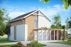 Выгодный в строительстве и эксплуатации двухэтажный дом простой формы.