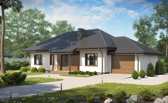 Вариант проекта Z69 с гаражом на 1 авто