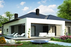 Одноэтажный дом с четырьмя спальнями и гаражом на два автомобиля