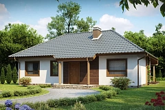 Проект одноэтажного классического дома адаптированного для каркасной технологии строительства.