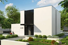 Проект современного односемейного дома с гаражом на одну машину.