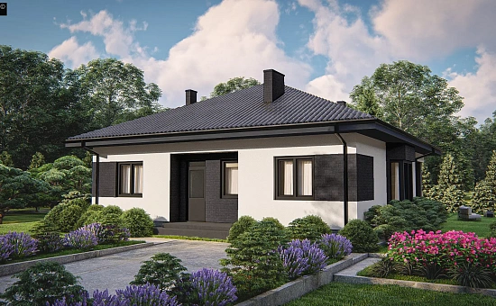 Уютный проект одноэтажного дома с сауной