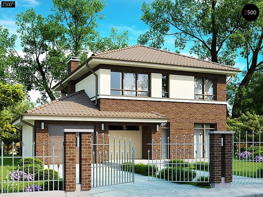 Вариант двухэтажного дома Zx24 c измененной планировкой