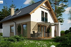 Проект мансардного дома с 4 спальнями и кабинетом.