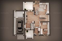 Двухэтажный дом с гаражом. 