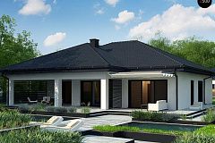 Одноэтажный дом с просторной гостиной и открытой кухней