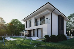 Современный двухэтажный дом с гаражом на две машины