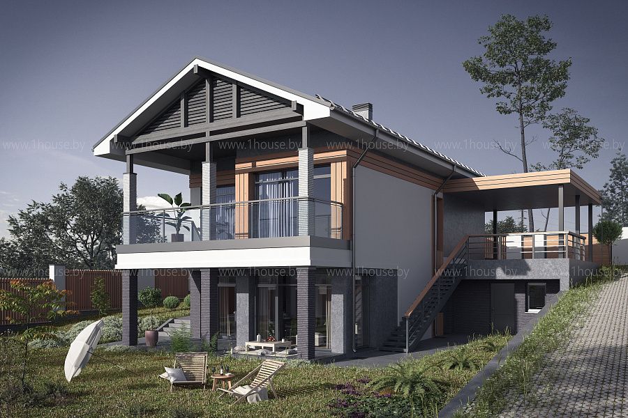 Дом на склоне, Московская область