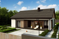 Практичный одноуровневый дом без гаража с современным экстерьером.