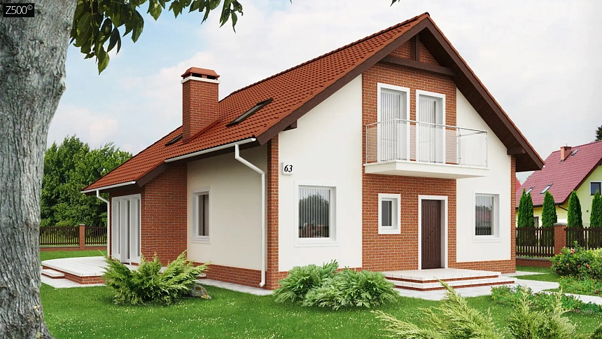 Экономичный в строительстве дом с дополнительной спальней на первом этаже.