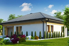 Вариант проекта одноэтажного дома Z204&nbsp;&nbsp;с гаражом для одной машины.