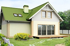 Уютный и функциональный дом «Т»-образной формы с гаражом.