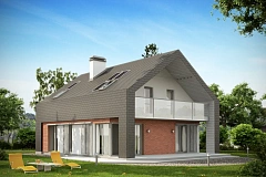 Практичный и уютный дом с модернистскими элементами в архитектуре.