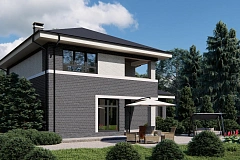 Вариант двухэтажного проекта Zx24 с фасадом под кирпич