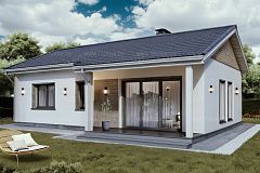 Компактный одноэтажный дом на 2 спальни.