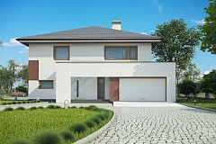 Элегантный комфортабельный двухэтажный дом с современными элементами архитектуры.