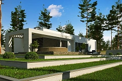 Версия проекта Zx68 с площадью от 100 м2 и 3 спальнями