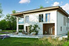 Проект стильного и просторного дома с элементами классической архитектуры.