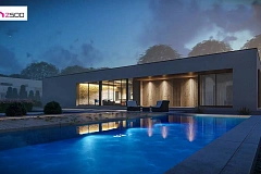 Одноэтажный современный дом с плоской крышей