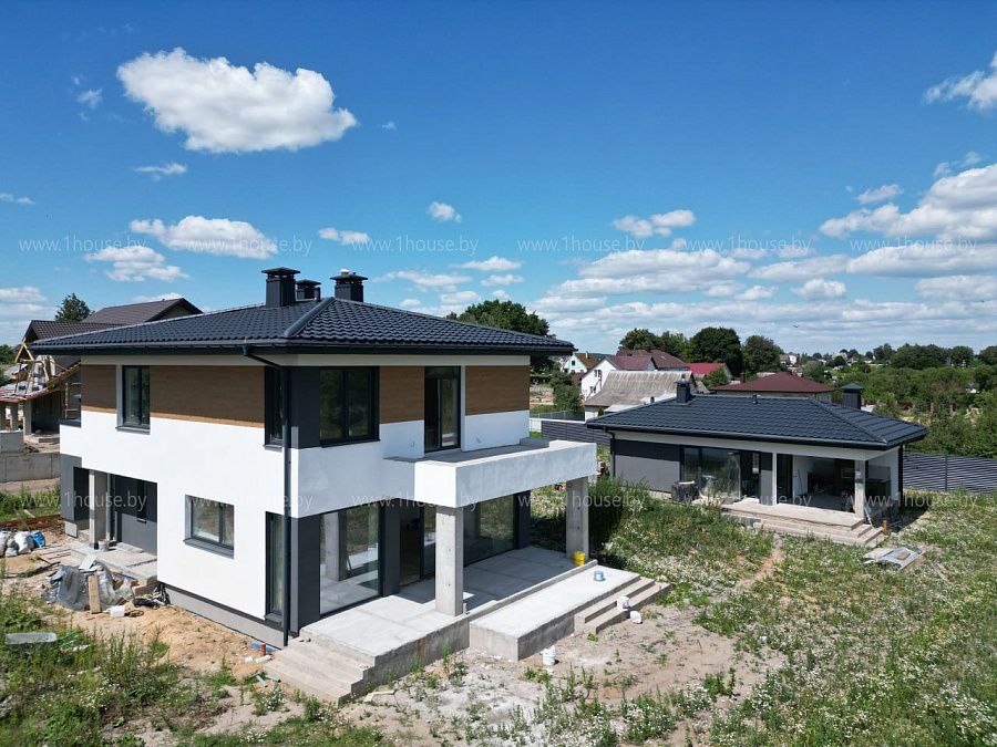 Стильный двухэтажный дом с баней на участке, д.Городище, фото 6