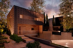 Современный двухэтажный дом с подземным гаражом