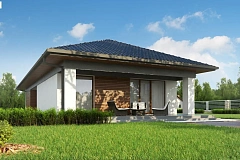 Проект уютного одноэтажного дома с 3 спальнями