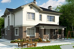 Вариант Zz2 L BG двухэтажного дома в классическом стиле с плитами перекрытия