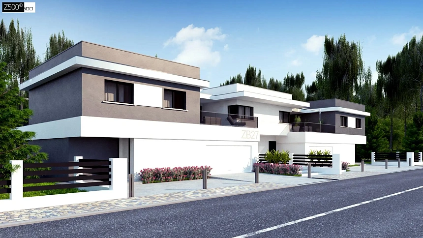 Современный двухсемейный дом с отдельными входами