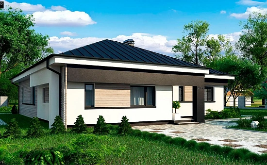 Версия одноэтажного дома Z200BG без гаража с измененной планировкой