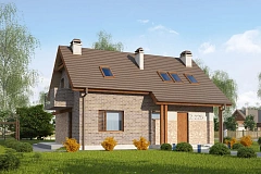 Версия проекта Z225 c отделкой фасадов облицовочным кирпичом.