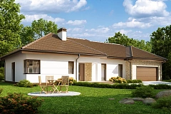 Функциональный удобный дом с гаражом на два автомобиля и большим хозяйственным помещением.