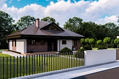 Комфортный одноэтажный дом с мансардой