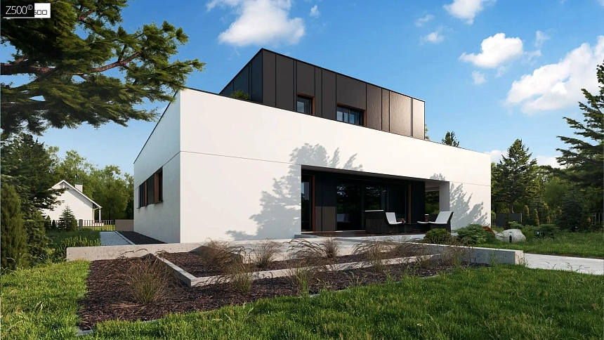 Дом в современном стиле с подвалом