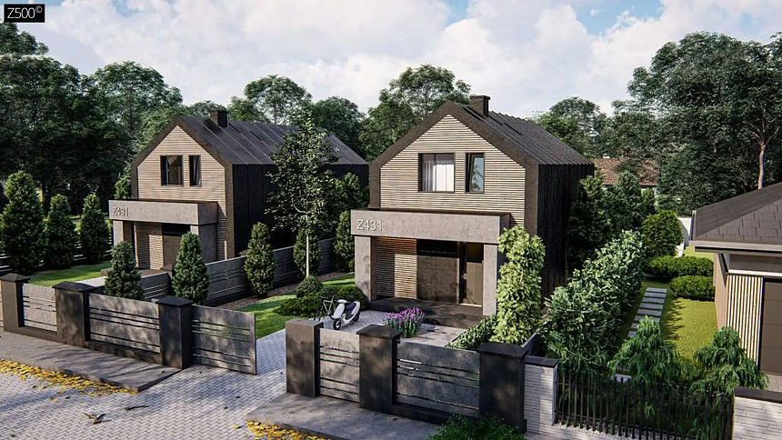 Подвариант мансардного дома Z431 для узкого участка